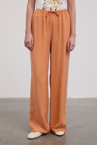 Calças cintura alta - Laranja