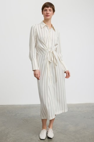 Vestido-camisa - Branco e preto