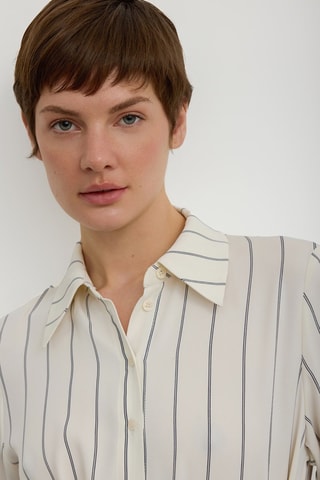 Vestido-camisa - Branco e preto