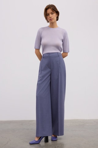 Calças wide legs - Azul