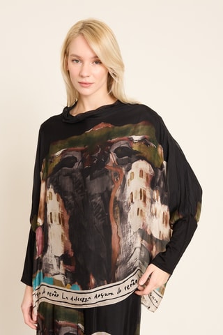 Blusa em seda - Preto