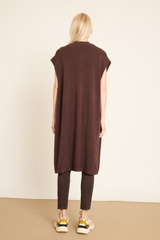 Casaco de malha comprido - Castanho