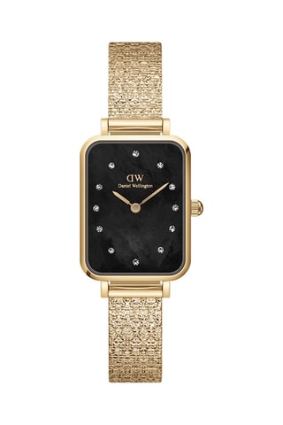 Parelmoeren en Doublé Geelgoud Quartz Horloge The Quadro Lumine Pressed - 20 x 26 mm