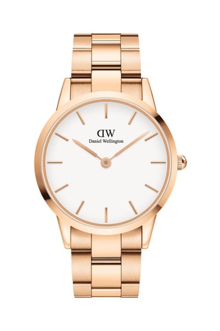 Stalen Quartz Horloge Iconic Link - 40 mm - Roségoudkleurig en wit