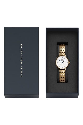 Roestvrijstalen Quartz Horloge Petite Roman - Goudkleurig en Wit