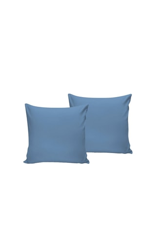 2 fundas de almohada de algodón 61 hilos/cm² - Azul
