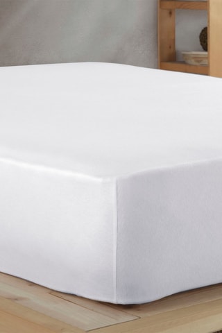 Sábana bajera de algodón - Blanco