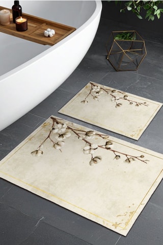 2 alfombras de baño - Beige - 50 x 60/60 x 100 cm