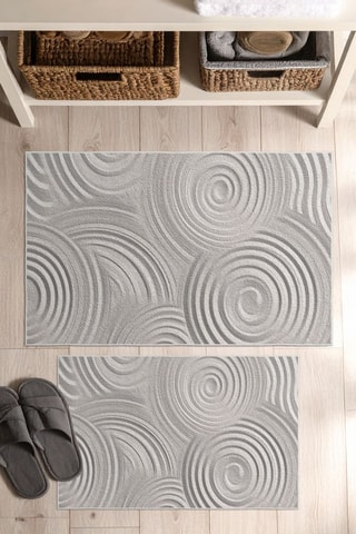2 alfombras de baño - Gris oscuro - 50 x 60/60 x 100 cm