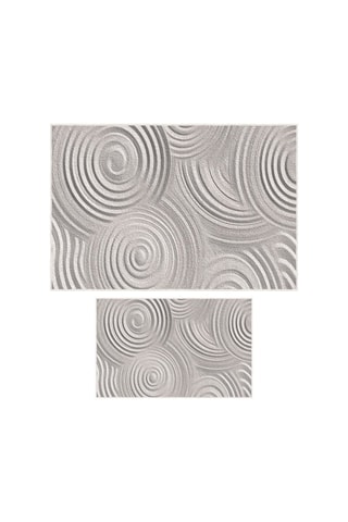 2 alfombras de baño - Gris oscuro - 50 x 60/60 x 100 cm