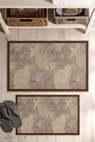 2 alfombras de baño - Burdeos - 50 x 60/60 x 100 cm