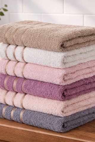 6 toallas de mano - Beige - 50 x 85 cm