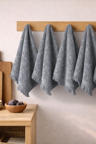 6 toallas de tocador - Antracita - 30 x 50 cm