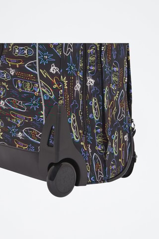 Rugtas met Wieltjes Sari - Zwart en Blauw