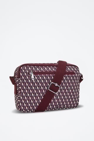 Schoudertas Abanu - Bordeauxrood en Wit