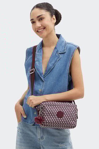 Schoudertas Abanu - Bordeauxrood en Wit