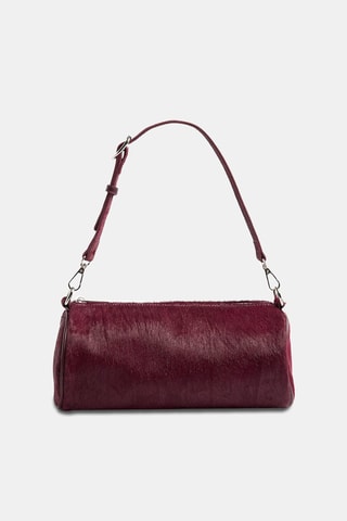 Sac porté épaule en cuir - Bordeaux
