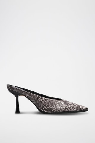 Mules à talons - Gris et noir