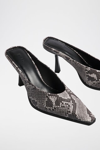 Mules à talons - Gris et noir