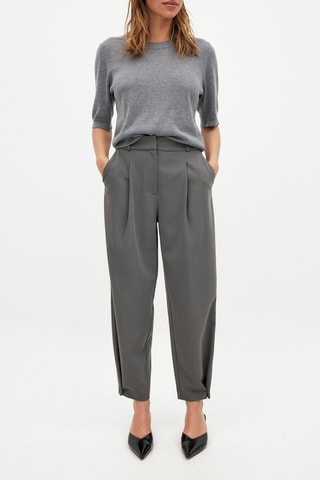 Pantalon taille haute - Gris