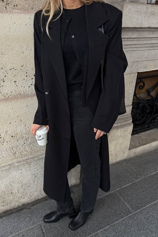 Jean droit taille haute - Gris foncé 