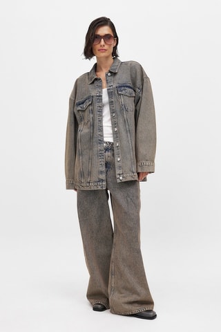 Veste oversize en jean - Bleu foncé chiné