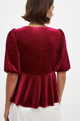 Top en velours - Rouge