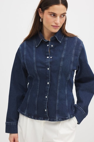 Chemisier en jean - Bleu