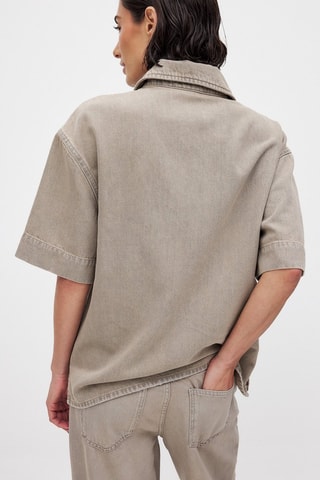 Chemisier en jean - Beige