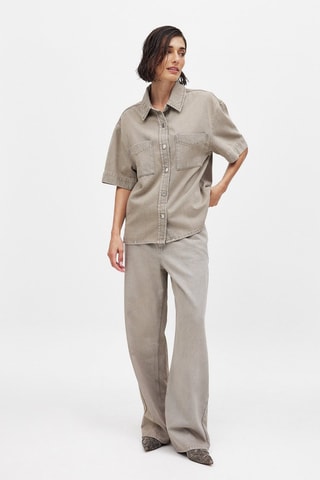 Chemisier en jean - Beige