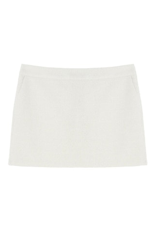 Jupe droite en tweed - Blanc