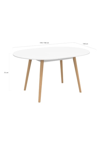 Mesa de comedor extensible Stacy - 110/150 x 75 x 110 cm
