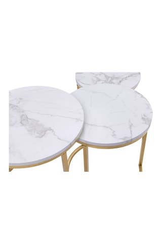 3 mesas de centro encajables redondas Glam - 35 x 35/40 x 40/45 x 45 cm