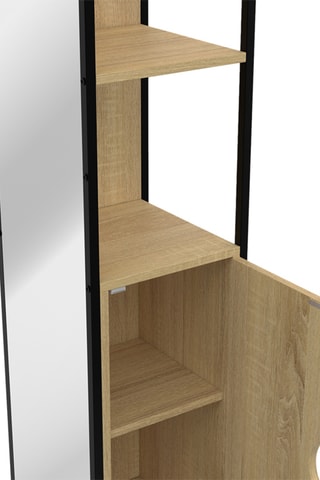 Columna de cuarto de baño de 1 puerta con espejo - 30 x 30 x 170 cm