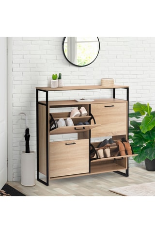 Zapatero de 4 puertas abatibles Alan - 100 x 97 x 23 cm