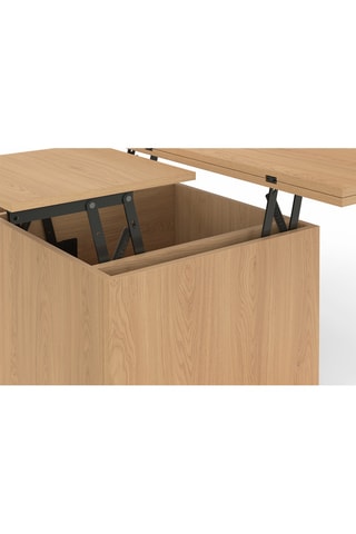 Mesa de centro extensible Tania y 4 pufs - 100 x 55/110 x 39/51 cm