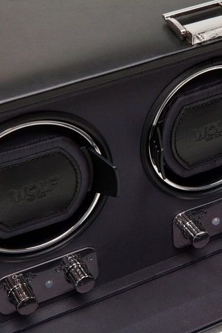 Remontuar de piel para 3 relojes Heritage - Negro