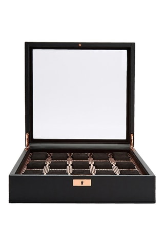 Estuche para relojes de piel vegana Axis - Negro y dorado