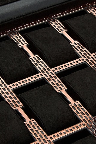 Estuche para relojes de piel vegana Axis - Negro y dorado