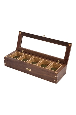 Estuche para relojes de madera maciza Flatiron II - Marrón