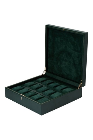 Estuche para relojes de piel vegana Racing - Verde oscuro