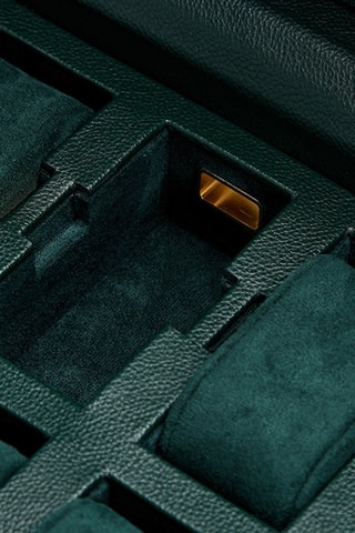 Estuche para relojes de piel vegana Racing - Verde oscuro