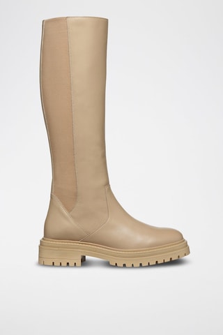 Bottes en cuir nappa Iridea - Beige
