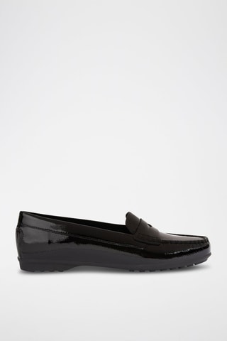 Mocassins en cuir verni Elidia - Noir