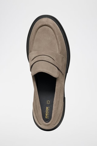 Mocassins à talons en cuir de veau nubuck Spherica - Taupe