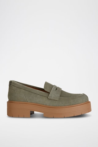 Mocassins plateformes en nubuck Spherica - Kaki