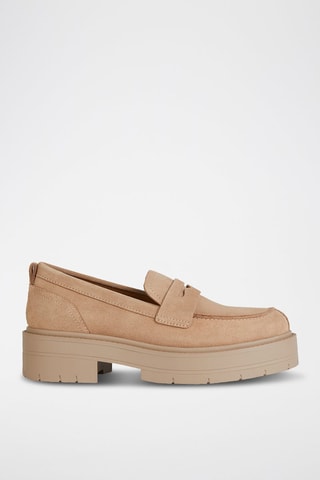 Mocassins plateformes en nubuck Spherica - Beige