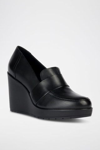 Mocassins compensés en cuir nappa Manilva - Noir