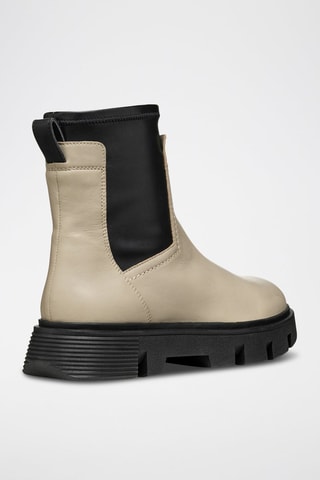 Bottines en cuir d’agneau nappa Vilde - Taupe et noir