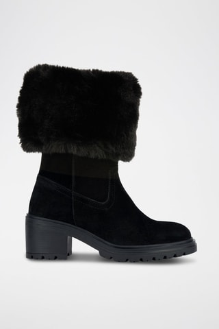 Bottines fourrées en nubuck Damiana - Noir